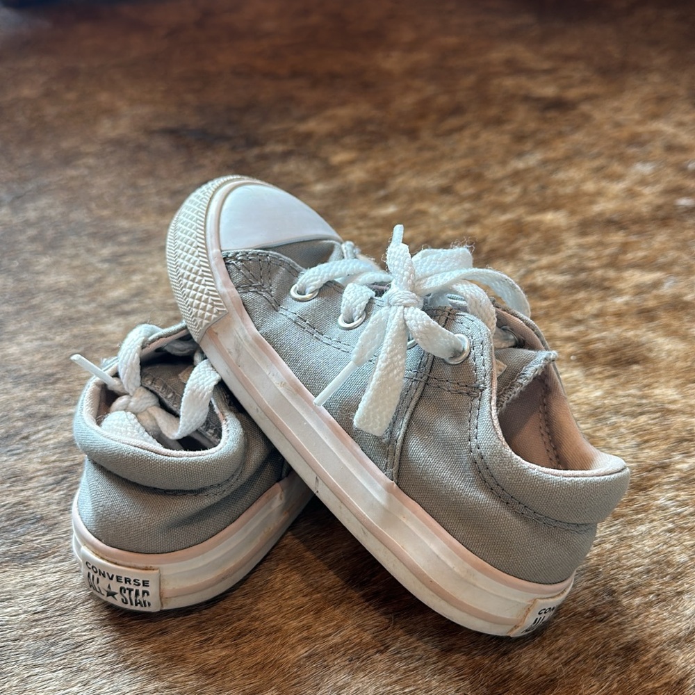 Converse Gray Canvas Sneakers with Rubber Toe Cap
